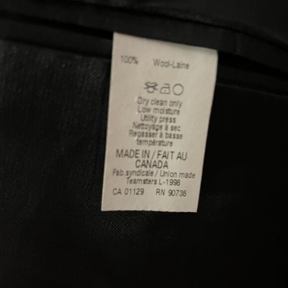 Lauren Ralph Lauren 44R green tag blazer 100% wool black gray stripe classic - Picture 10 of 11